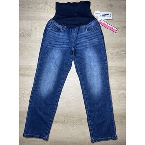 NWT Haute Mama Maternity Jegging Stretch Waist Denim Straight Jeans Size Large